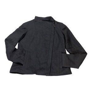 Vince Jacket Womens XS Black Moto Cropped Asymmetrical Zip Boucle Biker Goth